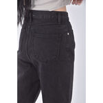 (S) riah韓牌高腰丹寧牛仔質感黑色長褲二手衣, , large