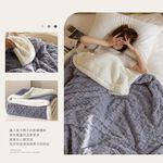 【DUYAN 竹漾】韓系牛奶絨 雙層加厚被毯 / 霧灰藍  (羊羔絨 蓋毯 沙發毯 棉被 露營 禮物), , large