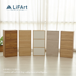【LiFArt】MIT日系簡約三層附門收納櫃-春日橡木色, , large