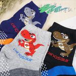[Kaimei Cotton] 10 pairs of random excellent MIT Taiwan made pure cotton non-slip children's socks-Tyrannosaurus Rex attack children 14-17cm 4-7 years old, , large