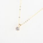 【Angel & Me】14KGF 包金 皇冠 6mm 瑞士單鑽 鑽石項鍊 生日禮物, , large