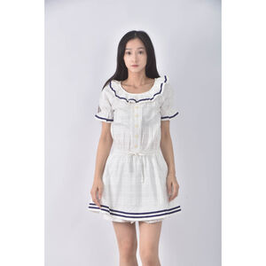 (S) knights bridge格紋白色洋裝二手衣