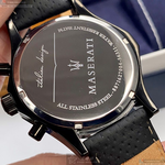[星晴錶業]MASERATI手錶,46mm,R8871627004黑色錶面黑錶殼黑紅色真皮皮革錶帶款, , large