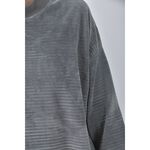 (XL) 質感條紋灰色長袖上衣二手衣, , large