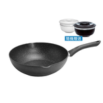 【Buffalo牛頭牌】高硬度原石不沾鍋30cm(IH/電磁爐適用 平圓底 不沾鍋 深平底鍋), , large