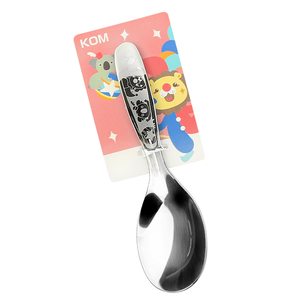 KOM316不鏽鋼兒童平底匙-獅子&無尾熊-3入,  KOM316不鏽鋼兒童平底匙-獅子&無尾熊-3入