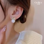 【Gulicc】古莉可 耳環 蝴蝶結珍珠耳飾, , large