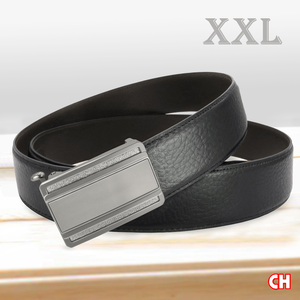 【CH-BELT 銓丞皮帶】男加長皮帶 內穿式自動扣 免打孔 男皮帶腰帶(黑XXL)