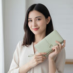 Ribboné 柔霧翻蓋零錢長夾-奶茶色  女夾 人氣女用皮夾 情人節禮物, , large