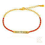 【TLH】黃金紅繩手工編織手鍊 純金999 金愛永繫 約重0.25錢&plusmn;0.03 (純金999 母親節 情人節), , large