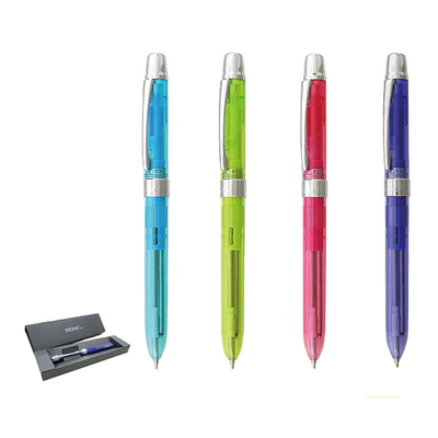 【O.B.】PENAC Ele-001 三合一多功能筆（0.7mm原子筆藍、紅+0.5mm自動鉛筆）筆桿顏色隨機 /支 TF1401 附筆盒