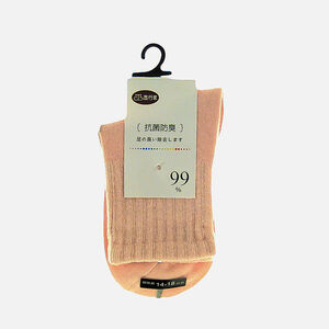 旅行家抗菌防臭羅紋童短襪-粉紅色(14~18cm)