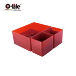 【O-Life】B-014 stacking storage box-black 5-piece set, , large