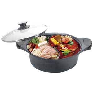 PERFECT 理想牌 日式黑金鋼鴛鴦鍋不沾鍋湯鍋附蓋IH 30cm-Leidea樂德兒