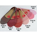 【BVD】簡約條紋休閒女襪套<灰綠>B248 止滑 女襪 襪子 隱形襪, , large