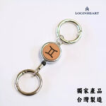 [LOGINHEART]皮革原色．客製星座雷雕真皮伸縮扣件（12星座）台灣製/送禮/雷射雕刻/證件伸縮/鑰匙圈, , large