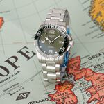 LONGINES 浪琴 深海征服者浪鬼陶瓷潛水機械錶-綠x銀/43mm L37824066, , large