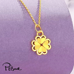 【Prisme Gold】黃金項鍊 鏤空幸運四葉草 黃金鍊墜項鍊 (金重：約0.08錢±0.03), , large