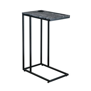 RICHOME柏蒂大理石紋萬用桌(附杯架)-黑<DIY組裝商品>