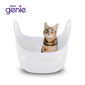 【倆寶貝精品館】Litter Genie 360°主子貓砂籃/高邊加大型貓砂盆-白色 (內已含專用砂鏟*1個)