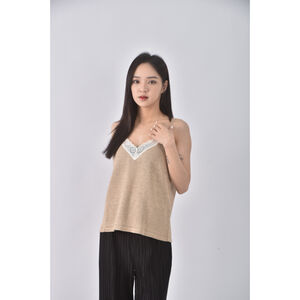 (S) jessica棉質無袖棕色上衣二手衣