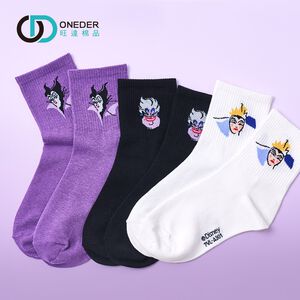 (多款)Disney 迪士尼 反派公主中筒襪【旺達棉品】VL-A302