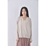 (2XL) funny powder韓牌Ｖ領杏色長袖上衣二手衣, , large