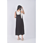 (4XL（含）以上) 質感吊帶黑色長裙二手衣, , large