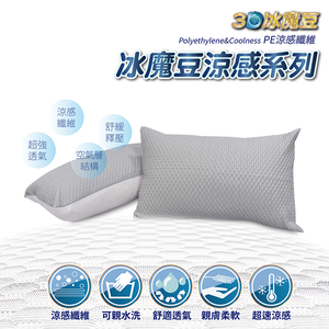 VICTORIA_3D冰魔豆枕套2入-灰