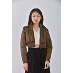 (S) foggia棉質連帽綠色外套二手衣, , large