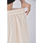 (M) 邊縫高腰棉質純棉杏色長褲二手衣, , large