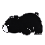 【Monster】 Soft Diatomaceous Earth Shaped Absorbent Mat – Black & White Zoo (64x40cm) – Black Bear, , large