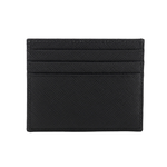 PRADA 銀字Logo 防刮皮革卡片/名片夾/黑色, , large