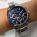 [星晴錶業]MASERATI手錶,42mm,R8853151005寶藍色錶面銀錶殼銀色精鋼錶帶款, , large