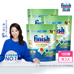 [finish 亮碟] 洗碗機零添加洗碗凝珠(無香精/寶寶家庭/光潔軟水/全機型/洗碗錠/歐盟生態環保標章)3入組, , large