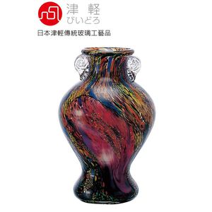 日本津輕 手作十和田花瓶 金益合玻璃器皿