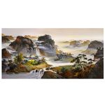 【御畫房】山青水秀 國家一級畫師手繪油畫60×120cm(VF-121), , large