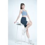 YOGA FLOW Slim Shorts - 3D剪裁修身五分褲 - 蒲藍 Modern Denim, , large