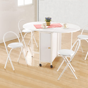 《C&B》橢圓折疊多用途蝴蝶桌椅組(一桌+四椅)