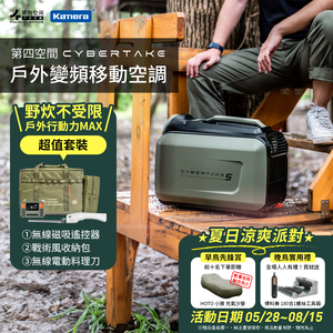 〔佳美能〕【5/28搶先開跑｜前10名送充氣沙發】送專用收納包＋電動料理刀＋工具組｜Cybertake 第四空間 S1 Pro-TW 戶外變頻移動空調｜除濕／露營／自動排水