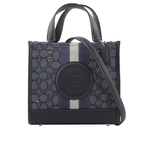 COACH Dempsey Tote 22 緹花拼皮革二用托特包/單寧藍/午夜藍, , large