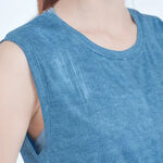 YOGA FLOW Twist Hem Shirt - 微透腰擺抓皺罩衫 - 牛仔藍 Bright Denim, , large