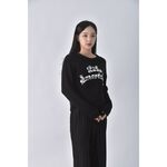 (M) 【房業涵私服】lalala英文刺繡黑色毛衣二手衣, , large