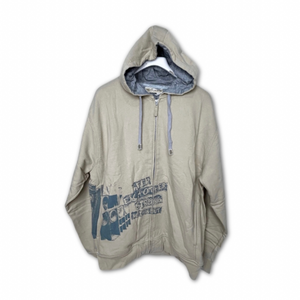 Wide hooded thick coat gray khaki