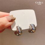 【Gulicc】古莉可 耳環 不規則金屬感C型耳環, , large