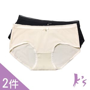 【K's凱恩絲】親膚超薄專利有氧蠶絲內褲-2件組(黑、膚)