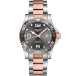 LONGINES 浪琴 深海征服者浪鬼陶瓷潛水機械錶-灰x玫瑰金/41mm L37813787, , large