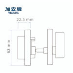 輔助鎖 加安牌 磨砂銀色 DC5X21 圓套盤 鎖閂長度60mm 門厚30~42mm 一般鑰匙, , large