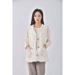 (S) fashion小香風質感背心白色外套二手衣, , large