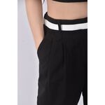 (S) musk高腰質感跳色黑色長褲二手衣, , large